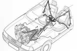 Audi chtělo v osmdesátých letech vyzrát na airbagy. Pomocí lanovodů